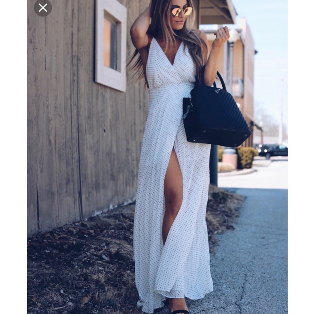 Vici Estelle Polka Dot Wrap Maxi Dress